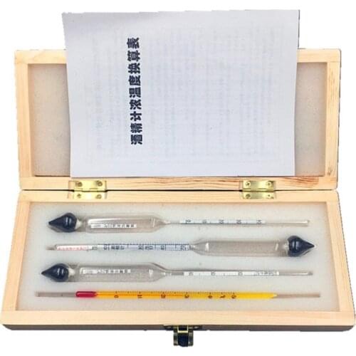 Alcoholmeter Concentration Instrument Meter Vodka Whiskey Alcohol Wine Hydrometer Meter In Wooden Box (0-40%, 30-70%, 70-100%)