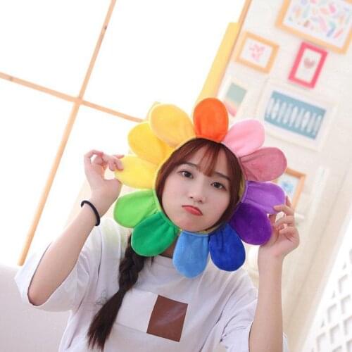 Party Hat Sun flower Headgear Stretchy Floral Costume Headdress Selfie Hood