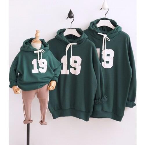 Spring Fall Winter Father/Mother/kids Family Look Clothing 19 Cartoon Family Matching Outfits Sweatshirts Daddy Daughter Clothes