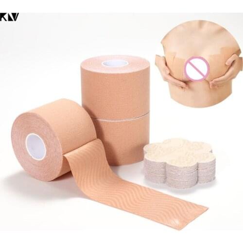 Women Breast Petal Lift Tape with Disposable Lace Nipple Cover Set Instant Push Up Sticker DIY Ribbon Invisible Adhesive Bra Pad