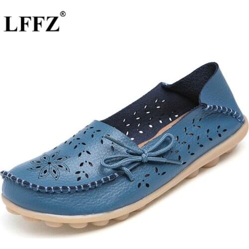 Lzzf New Arrival Women Flats Shoes Women Loafers Ladies Slip on Flats 9 Color Genuine Leather Driving Shoes Women Shoes Big Size