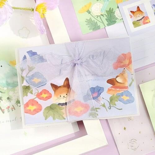 Cute Animals Garden Envelope Letter Paper Set Journal Scrapbooking Material Pack Retail