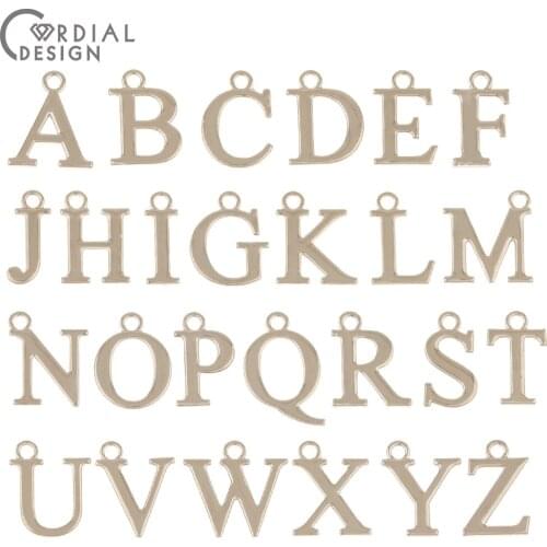 Cordial Design 10Pcs Jewelry Accessories/Alloy Charms/Hand Made/Letter Shape/Rhodium/DIY Making/Jewelry Findings & Components