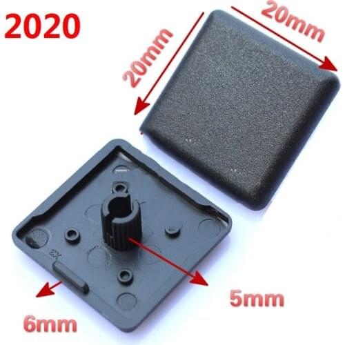 200pcs/Lot Euro Standard Black Plastic End Cap Cover Plate 2020 ABS EndCap for Aluminum Profile Plug Accessories 2020 20x20mm
