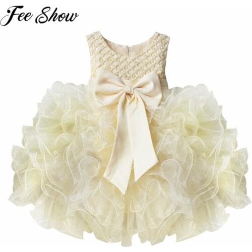 Elegant Girl Dress Girls 2017 Summer Fashion Pink Lace Big Bow Party Tulle Flower Princess Wedding Dresses Baby Girl dress
