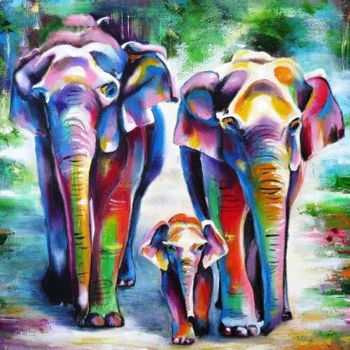 5D Diy Diamond Painting Cross Stitch full Square Round Diamond Embroidery Color elephant picture for wall room Decor H926