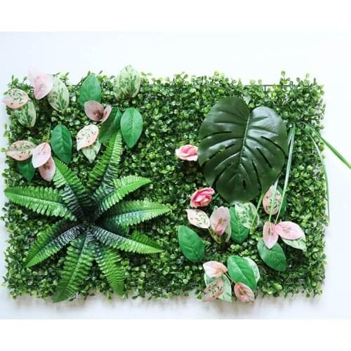 60X40CM Artificial Grass Wall Plant Panels Indoor Outdoor Green Artificial Wall Covering Garden Fake Plants Wall Hanging Decor