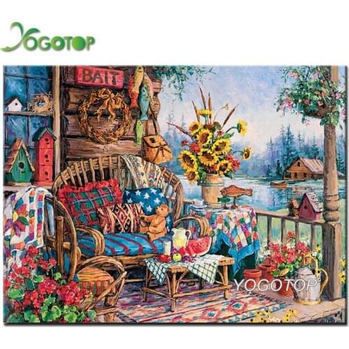 Diamond Embroidery landscape DIY Cross Stitch Diamond Painting gatehouse Rhinestone Square/round Drill Mosaic garden YY1609