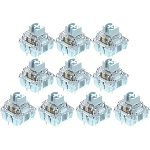 C1FB 10Pcs Bluish White Switch Linear Switch for Mechanical Keyboard Switch for Backlit Mechanical Keyboard 42g 3pins