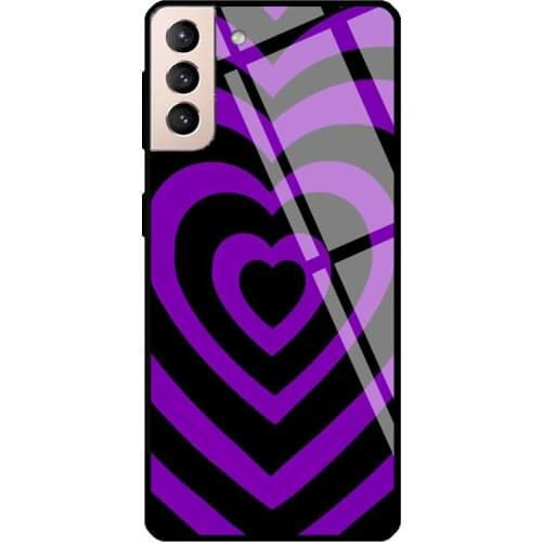 PURPLE LOVE TRANCE Tempered Glass Cover For Samsung Galaxy S21 Ultra S20 FE S8 S9 S10 Plus Note 10 20 Case
