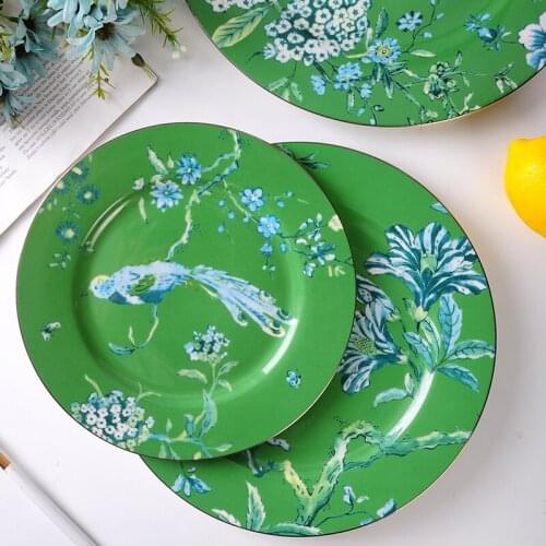 European underglaze ceramic tableware steak dinner plate dessert plate set dishes dinner set plates and dishes gold plates