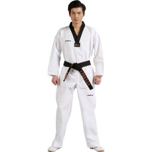 GINGPAI Kids Adults Men Women TaeKwondo White Dobok Karate Kung Fu MMA Kickboxing Uniforms Competition Training Cotton Uniform