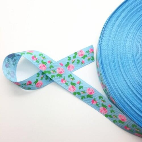 Free Shipping 5 Yards 3/4'' 20mm Wide Printed Grosgrain Ribbon Hair Bow/Christmas/wedding DIY Sewing ,#AD37