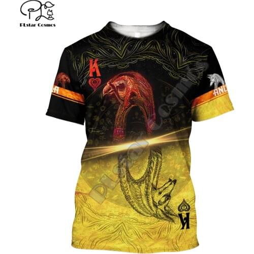 PLstar Cosmos God Horus Egyptian Pharaoh Anubis Ancient Egypt Tattoo 3DPrint Streetwear Summer Casual Short SleeveS T-Shirts N-1