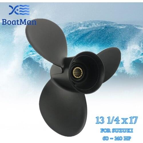 Boat Propeller 13 1/4x17 For Suzuki Outboard Motor 60-140HP Aluminum 13 Tooth Spline Engine Part 58100-94512-019