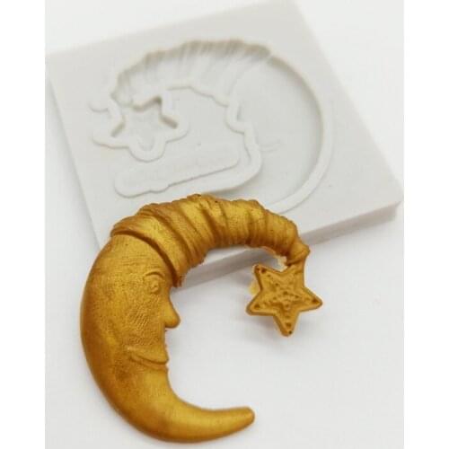 Minsunbak Small Size Moon Fondant Mold Chocolate Candy Baking Tool Sugarcraft Food Grade Silicone