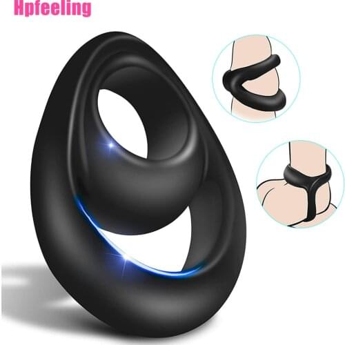 Male Penis Ring Silicone Male Chastity Device Scrotum Bind Delay Ejaculation Mens Masturbator Cock Ring Sex Toys for Men