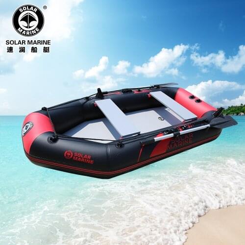 Solar Marine 2.6 M 3 Person PVC Inflatable Boat Fishing Kayak Thick And Wear-resistant Canoe With Air Mat Floor All Accessories
