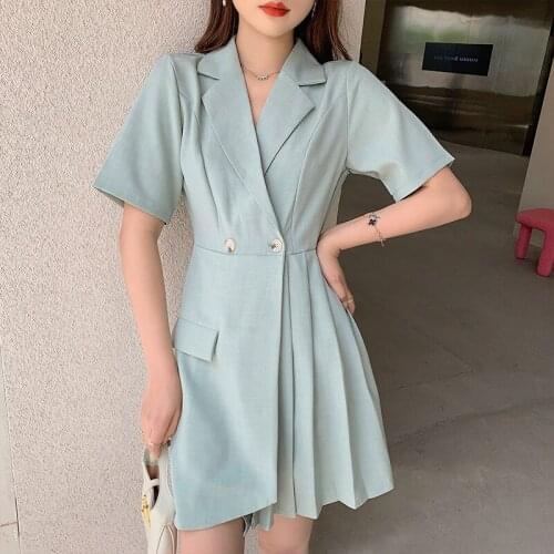 Blazer Dress Ladies Mini Party Fashion Elegant Midi Dress Korean Office Lady A-line Vestidos De Festa Sukienki Na Wesele Damskie