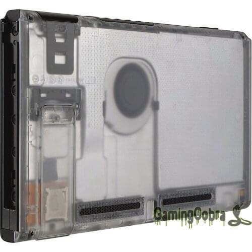 Custom Transparent Clear Console Back Plate DIY Replacement Housing Shell Case for Nintendo Switch Console with Kickstand