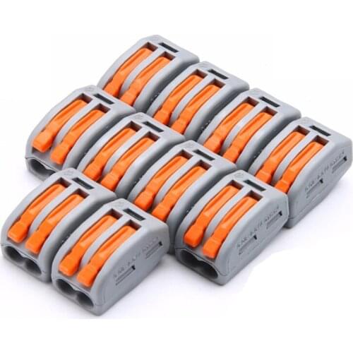 100pcs Universal Cable wire Connectors 222 TYPE Fast Home Compact wire Connection push in Wiring Terminal Block PCT-212