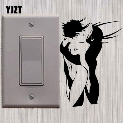 YJZT Devil Hot Sexy Girl Art Woman Switch Sticker Cartoon Vinyl Wall Stickers Home Decor 8SS-2700