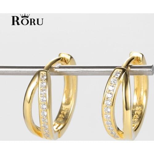 925 Silver Cz Earrings Small Hoop Ear Rings Gold Silver Color for Women Girl 2021 Luxury Fashion Trendy Birthday Partly Gifts