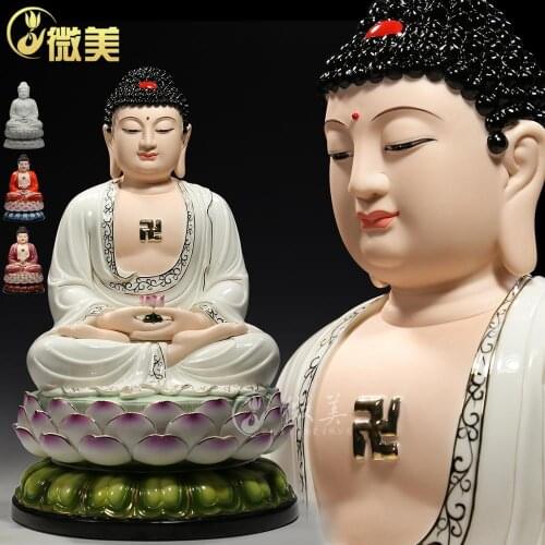 10 to 19 inch thick elegant Buddha Amitabha Buddha Shakya Muni Buddha ceramic ornaments