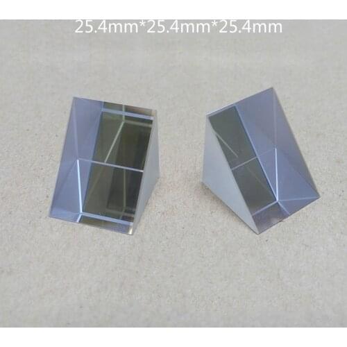 25.4MM*25.4MM*25.4MM Ray Refraction of 90 Degree Total Reflection Prism of Optical Glass Right Angle Isosceles Prism
