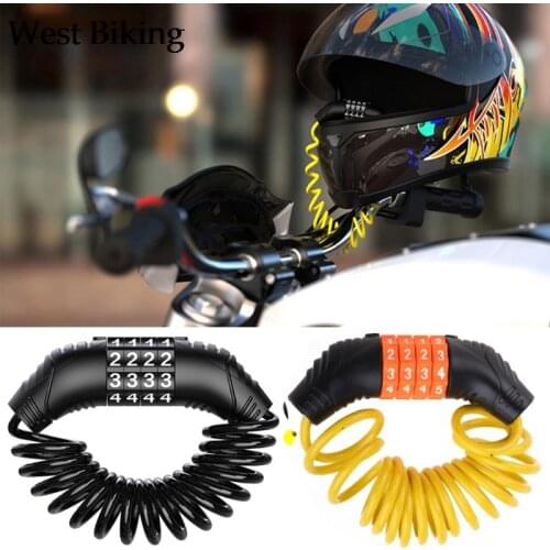 4-digit Motorcycle Helmet Lock Combination Lock With Cable for Motorbike Scooter Street Bike, Secures Helmet