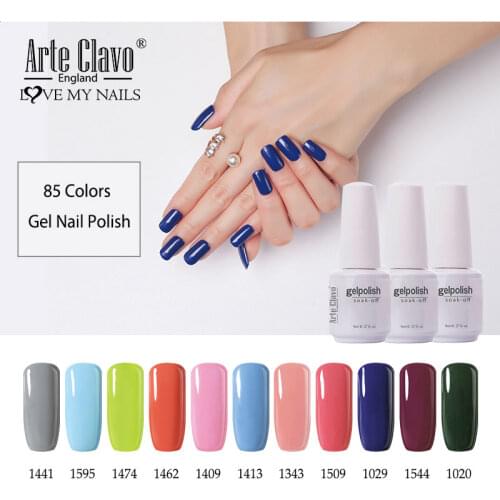 8ml Arte Clavo Nail Gel Varnish Hybrid UV LED Semi Permanent Nail Polish Blue Colors Soak Off Gel Varnish Lacquer Nail Gel Art