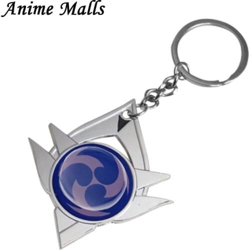 Fashion Anime Genshin Impact Metal Jewelry Keychains Cosplay Key Chain 7 Element Weapons Eye of God Accessories Kids Toys Gifts