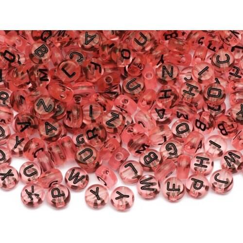 Mix Pink Transparent Letter Acrylic Beads 4x7mm Round Spacer Beads For Jewelry Making Diy Charm Necklace Bracelet Accessories