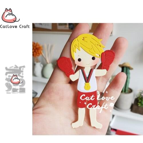 Catlove Men Boxing Metal Cutting Dies Scrapbooking Mold Knife Stencil Die Cuts Card Making DIY Craft Embossing New Dies For 2020