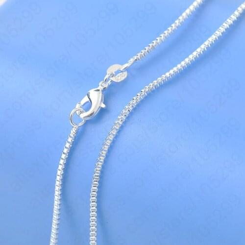 Top Quality Genuine 925 Sterling Silver Box Venice Necklace Chains With Lobster Clasps 16"-30" Hot Sale Accessories