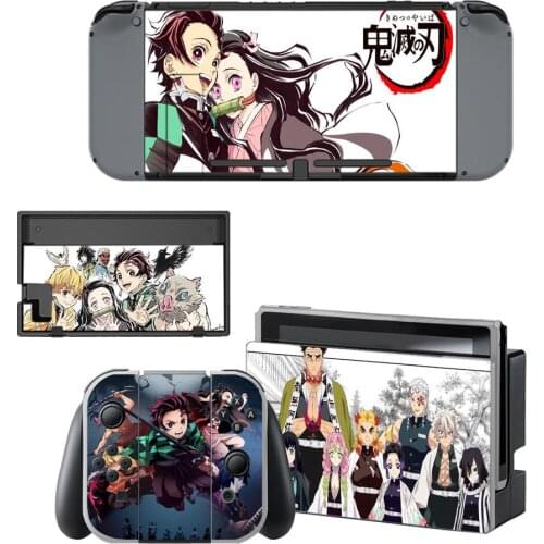 Demon Slayer: Kimetsu no Yaiba Skin Nintend Switch Sticker for Nintendo Switch Full Set Faceplate Stickers Console Joy-Con Dock