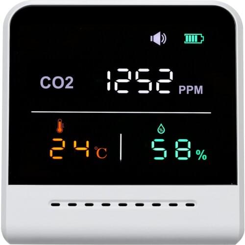 CO2 Meter Indoor Carbon Dioxide Detector Infrared Induction Large LCD Display CO2 Detection Air Quality Monitor Temperature