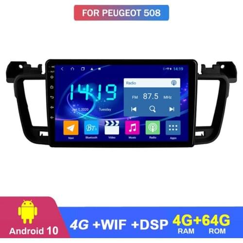 For 2011 2012 2013 2014 2015 2016 2017 2018 peugeot 508 Android10 GPS Navigation Touchscreen Quad-core Car Radio With dsp tuning