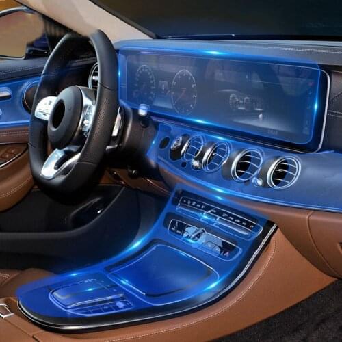 For Mercedes Benz Class-E W213 2019-2020 Car Interior Center console Transparent TPU Protective film Anti-scratch Accessories