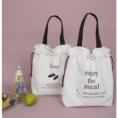 Canvas Lunch Bag Thick Aluminium Foil Lining Lunch Box Tote Cooler Handbag Picnic Dinner Container School Food Storage Bags