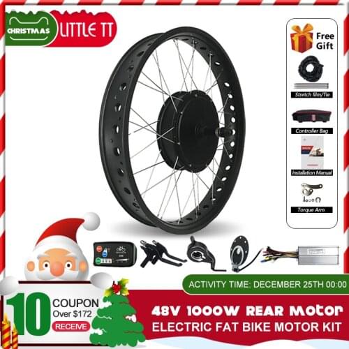 Electric snow bicycle Conversion Kit 20 26 inch 48V 1000W Rear Rotate Wheel Hub Motor Fat bike motor wheel 4 color for ebike