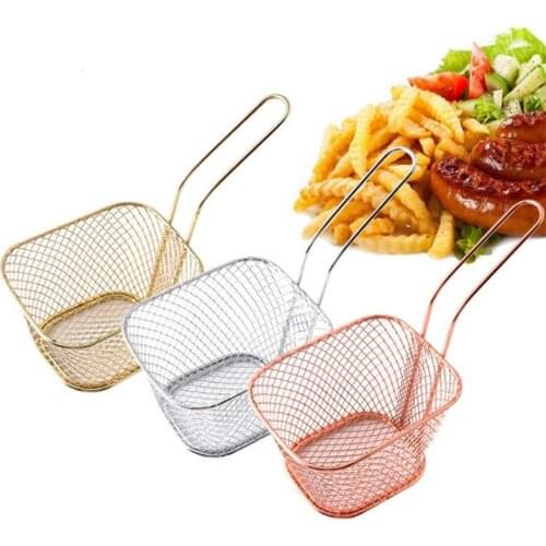 Square Mini Frying Basket Mesh Portable French Fries Baskets Strainer Net Fried Chicken Kitchen Cooking Tool