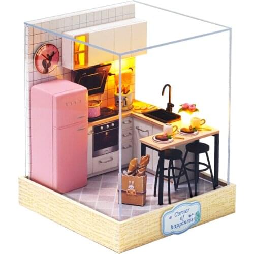 DIY Dollhouse Furniture Miniature Wooden Miniaturas Doll House Box Theatr Toys for Children Birthday Gifts Casa Seed World