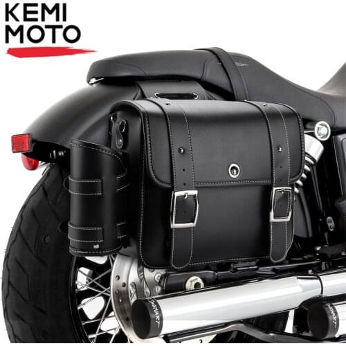 Motorcycle Saddlebag Leather Motorcycle Bag Luggage Waterproof Universal For Sportster Touring For Honda shadow Spirit