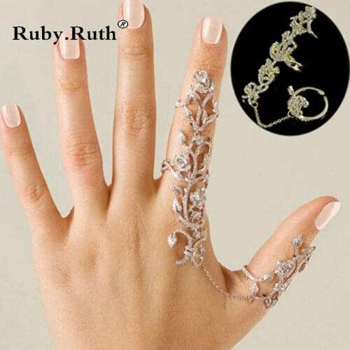 Women Multiple Rose Crystal Band Finger Rings Set Fashion wholesale Jewelry