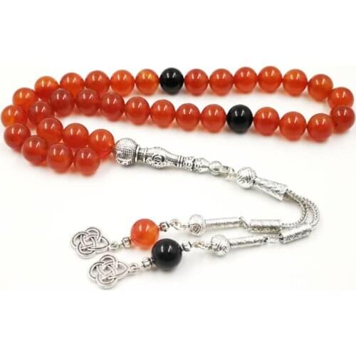 Natural Red Agates with Onyx 33 Tasbih Islam misbaha Muslim Everything is new bracelet prayer beads 33 66 99beads stone Rosary
