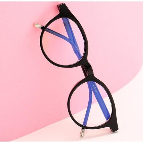 Men Computer Glasses Spectacle Frames Anti Blue Light Goggles Anti Glare Eyeglasses Frame Women Round Clear Lens Fake Glasses