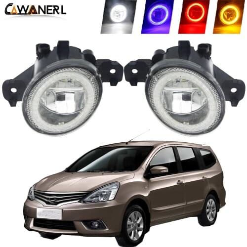 Angel Eye Fog Light For Nissan Grand Livina Geniss L10 2007-2015 Car LED Daytime Running Light Fog Lamp H11 4000LM 12V