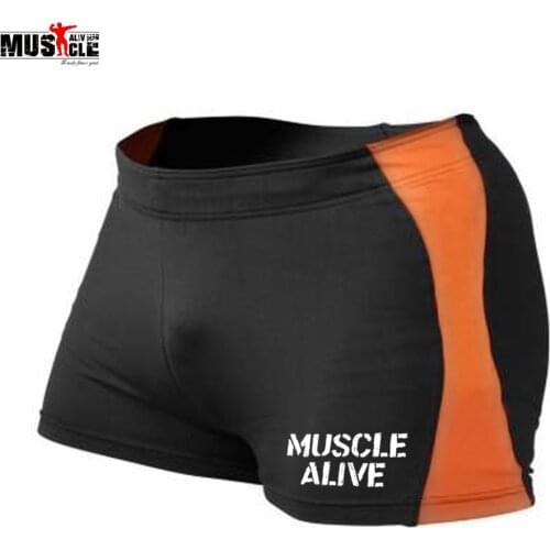 Sportswear Men Bodybuilding Shorts Fitness Spandex Workout 4" Inseam Compression Male Sexy Skinny Elastic Waist Print tight Slim