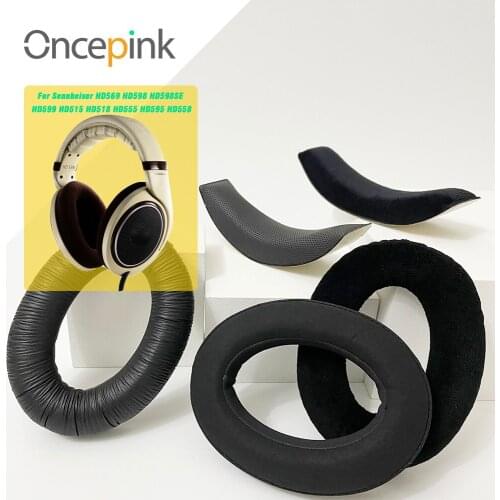 Oncepink Replacement EarPads Headband For Sennheiser HD569 HD598 HD598SE HD599 HD515 HD518 HD555 HD595 HD558 Headphone